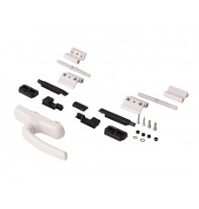 Комплект поворотный ELEMENTIS (петли, ручка, запоры), Проведал, белый 1 шт.