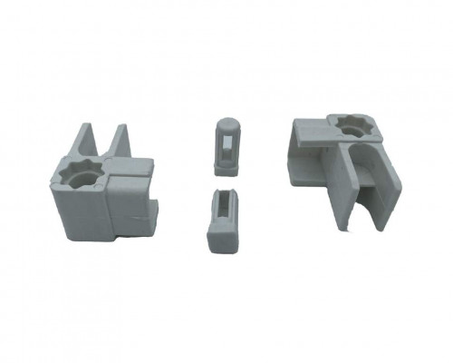 Комплект аксессуаров (4 угла, 2 направляющих, 2 заглушки) для широкой серии 28 мм порогового профиля (белый, RAL9016)