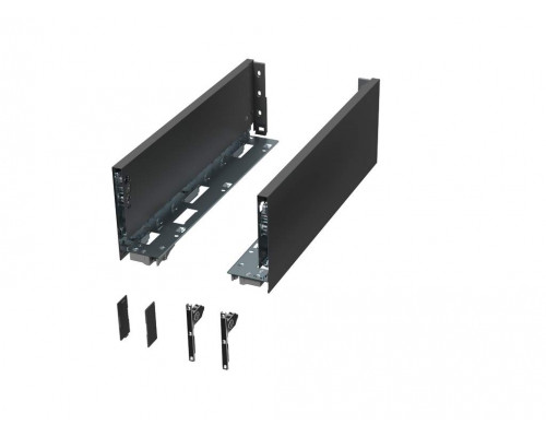 Комплект боковин ALPHALUX высота 133,5мм (medium), длина 300 мм (L/R, крепления фасада, заглушки) для ящика CRYSTAL, антрацит