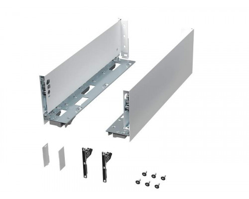 Комплект боковин ALPHALUX высота 133,5мм (medium), длина 500 мм (L/R, крепления фасада, заглушки) для ящика CRYSTAL, белый