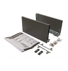 Комплект боковин ALPHALUX высота 180,5мм (high), длина 350 мм (L/R, крепления фасада, заглушки) для ящика CRYSTAL, антрацит