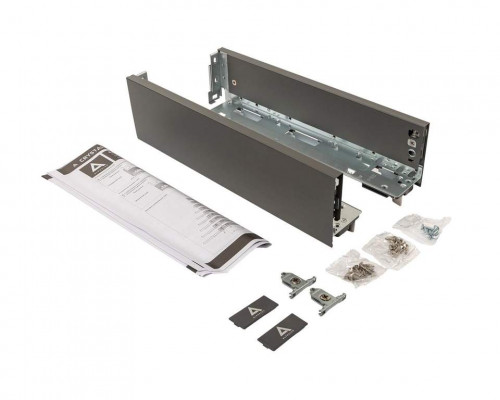 Комплект боковин ALPHALUX высота 95,5мм (low), длина 350 мм (L/R, крепления фасада, заглушки) для ящика CRYSTAL, антрацит