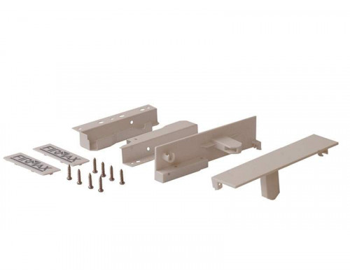 Комплект креплений Firmax высота 199 мм под 1 рейлинг (Соединители передней панели, держатели задней стенки, заглушки, винты) для внутреннего ящика Newline, белый 1 ком.