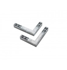 Комплект креплений алюминиевых фасадов (верх+низ) для врезных петель Alphalux Titan Pro, для тяжёлого фасада до 35 кг
