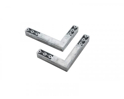 Комплект креплений алюминиевых фасадов (верх+низ) для врезных петель Alphalux Titan Pro, для тяжёлого фасада до 35 кг