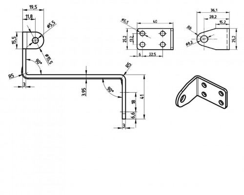 Комплект креплений для монтажа приводов PRO Синхро (нижнеподвесное, внутрь), белый