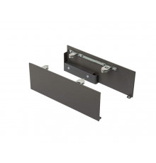 Комплект креплений передней панели ALPHALUX для внутреннего метал. ящика CRYSTAL высота H, антрацит (крепления L+R, уголок соединительный панели и дна, винты)