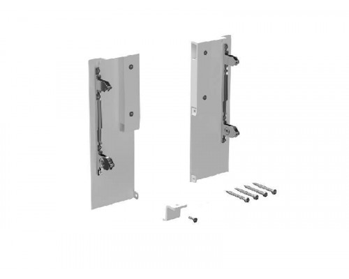 Комплект креплений передней панели ALPHALUX для внутреннего метал. ящика CRYSTAL высота H, белый (крепления L+R, уголок соединительный панели и дна, винты)