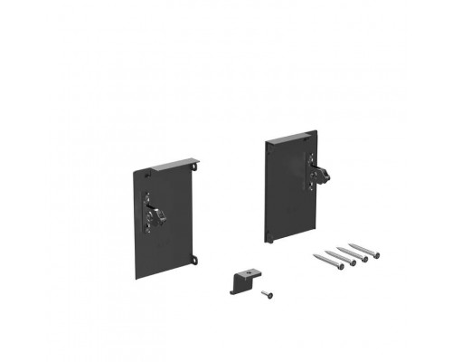 Комплект креплений передней панели ALPHALUX для внутреннего метал. ящика CRYSTAL высота L, антрацит (крепления L+R, уголок соединительный панели и дна, винты)