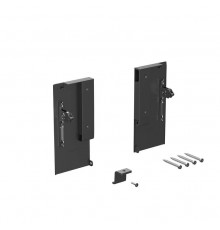 Комплект креплений передней панели ALPHALUX для внутреннего метал. ящика CRYSTAL высота M, антрацит (крепления L+R, уголок соединительный панели и дна, винты)