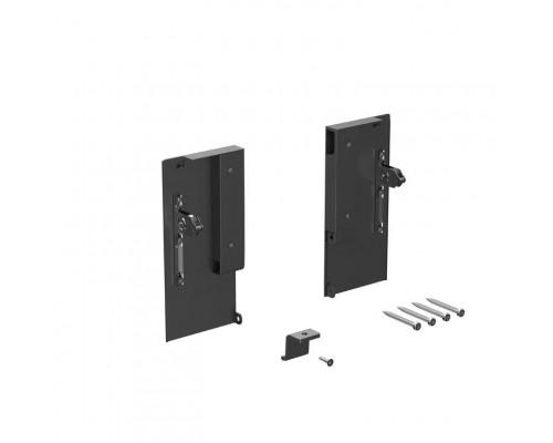 Комплект креплений передней панели ALPHALUX для внутреннего метал. ящика CRYSTAL высота M, антрацит (крепления L+R, уголок соединительный панели и дна, винты)