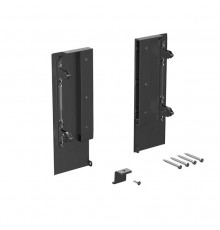 Комплект креплений передней панели ALPHALUX для внутреннего стекл. ящика CRYSTAL высота H, антрацит (крепления L+R, уголок соединительный панели и дна, винты)