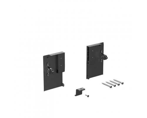 Комплект креплений передней панели ALPHALUX для внутреннего стекл. ящика CRYSTAL высота L, антрацит (крепления L+R, уголок соединительный панели и дна, винты)