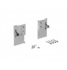 Комплект креплений передней панели ALPHALUX для внутреннего стекл. ящика CRYSTAL высота L, белый (крепления L+R, уголок соединительный панели и дна, винты)