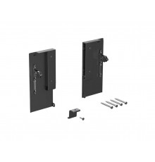 Комплект креплений передней панели ALPHALUX для внутреннего стекл. ящика CRYSTAL высота M, антрацит (крепления L+R, уголок соединительный панели и дна, винты)