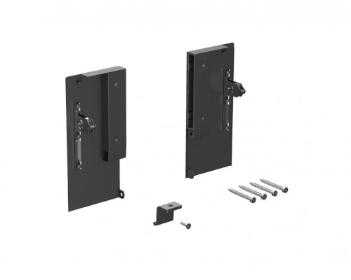 Комплект креплений передней панели ALPHALUX для внутреннего стекл. ящика CRYSTAL высота M, антрацит (крепления L+R, уголок соединительный панели и дна, винты)