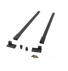 Комплект квадратных рейлингов для ящика Alphalux Crystal длиной 450 мм, (рейлинги, муфты под саморез, держатели к задней стенке + крепеж), антрацит