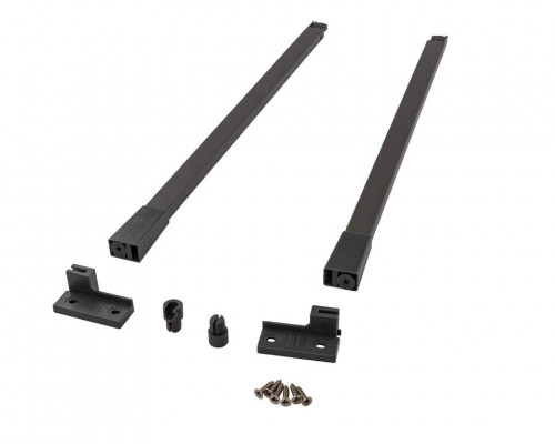Комплект квадратных рейлингов для ящика Alphalux Crystal длиной 450 мм, (рейлинги, муфты под саморез, держатели к задней стенке + крепеж), антрацит