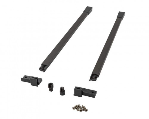 Комплект квадратных рейлингов для ящика Alphalux Crystal длиной 450 мм, (рейлинги, муфты под саморез, держатели к задней стенке + крепеж), антрацит