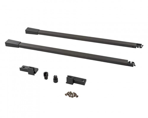 Комплект квадратных рейлингов для ящика Alphalux Crystal длиной 450 мм, (рейлинги, муфты под саморез, держатели к задней стенке + крепеж), антрацит