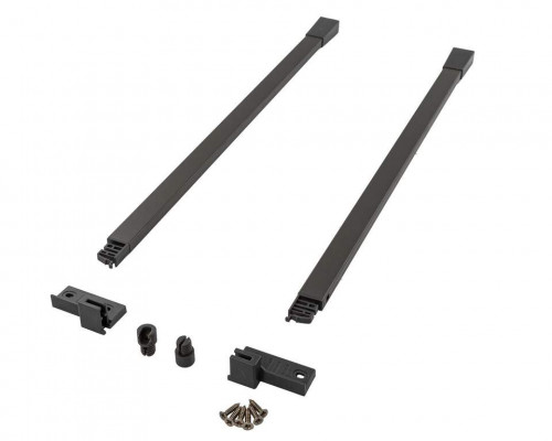 Комплект квадратных рейлингов для ящика Alphalux Crystal длиной 450 мм, (рейлинги, муфты под саморез, держатели к задней стенке + крепеж), антрацит