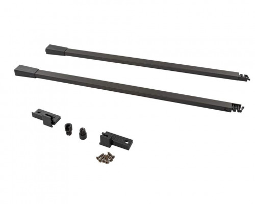 Комплект квадратных рейлингов для ящика Alphalux Crystal длиной 450 мм, (рейлинги, муфты под саморез, держатели к задней стенке + крепеж), антрацит