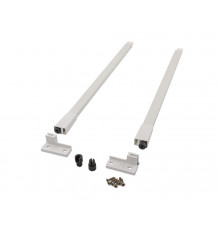 Комплект квадратных рейлингов для ящика Alphalux Crystal длиной 450 мм, (рейлинги, муфты под саморез, держатели к задней стенке + крепеж), белый