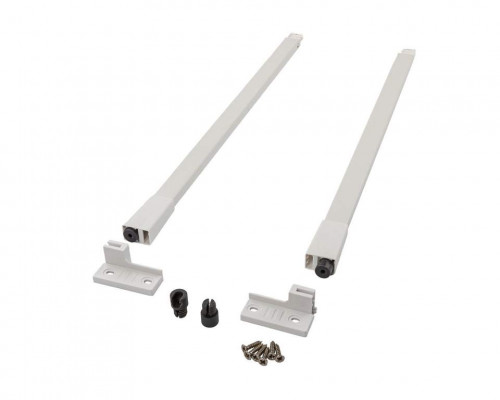 Комплект квадратных рейлингов для ящика Alphalux Crystal длиной 450 мм, (рейлинги, муфты под саморез, держатели к задней стенке + крепеж), белый