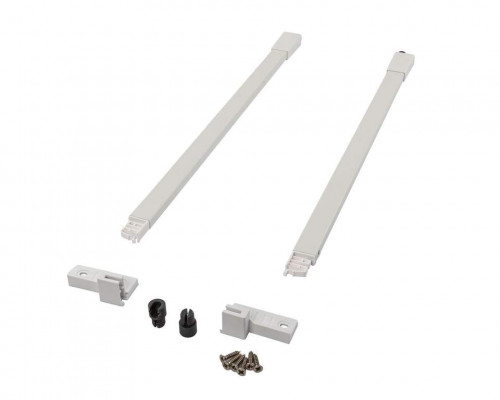 Комплект квадратных рейлингов для ящика Alphalux Crystal длиной 450 мм, (рейлинги, муфты под саморез, держатели к задней стенке + крепеж), белый