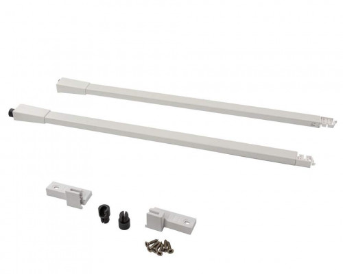 Комплект квадратных рейлингов для ящика Alphalux Crystal длиной 450 мм, (рейлинги, муфты под саморез, держатели к задней стенке + крепеж), белый