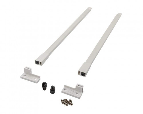 Комплект квадратных рейлингов для ящика Alphalux Crystal длиной 450 мм, (рейлинги, муфты под саморез, держатели к задней стенке + крепеж), белый
