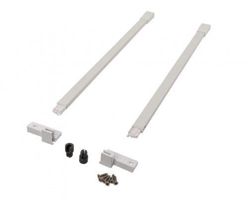 Комплект квадратных рейлингов для ящика Alphalux Crystal длиной 450 мм, (рейлинги, муфты под саморез, держатели к задней стенке + крепеж), белый