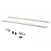 Комплект квадратных рейлингов для ящика Alphalux Crystal длиной 450 мм, (рейлинги, муфты под саморез, держатели к задней стенке + крепеж), белый