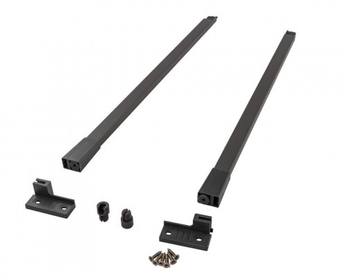 Комплект квадратных рейлингов для ящика Alphalux Crystal длиной 500 мм, (рейлинги, муфты под саморез, держатели к задней стенке + крепеж), антрацит