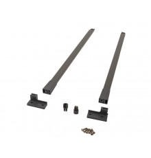 Комплект квадратных рейлингов для ящика Alphalux Crystal длиной 500 мм, (рейлинги, муфты под саморез, держатели к задней стенке + крепеж), антрацит