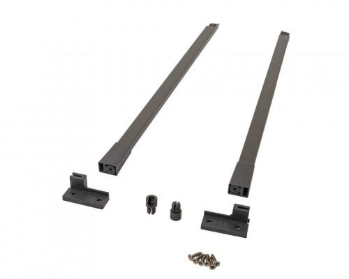 Комплект квадратных рейлингов для ящика Alphalux Crystal длиной 500 мм, (рейлинги, муфты под саморез, держатели к задней стенке + крепеж), антрацит