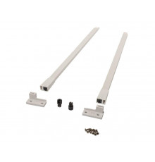 Комплект квадратных рейлингов для ящика Alphalux Crystal длиной 500 мм, (рейлинги, муфты под саморез, держатели к задней стенке + крепеж), белый