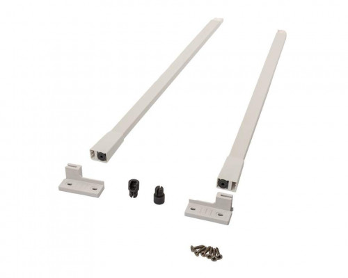 Комплект квадратных рейлингов для ящика Alphalux Crystal длиной 500 мм, (рейлинги, муфты под саморез, держатели к задней стенке + крепеж), белый