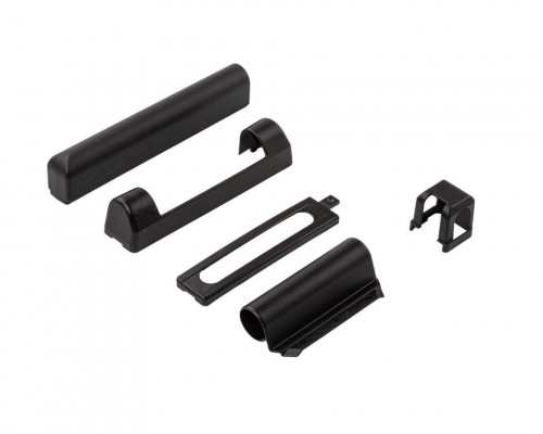 Комплект накладок для нижней и верхней петли на коробке ПВХ, черный