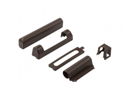 Комплект накладок для нижней и верхней петли на коробке ПВХ, коричневый F5