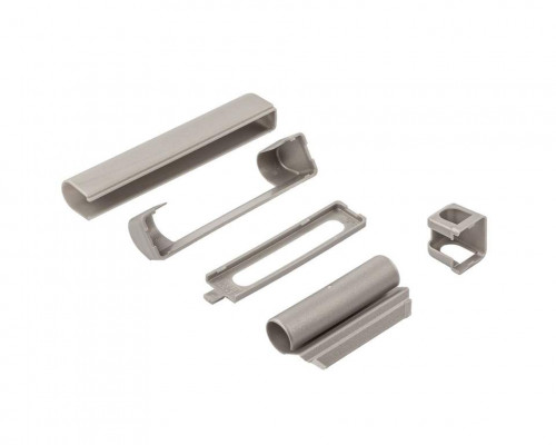 Комплект накладок для нижней и верхней петли на коробке ПВХ, серебро RAL9022