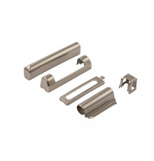 Комплект накладок для нижней и верхней петли на коробке ПВХ, титан