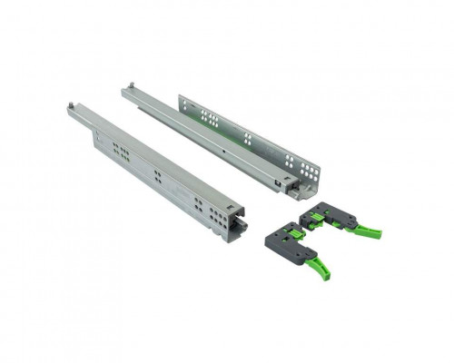 Комплект направляющих Push-to-Open скрытого монтажа Firmax Smartline, L=450мм, полного выдвижения, для ЛДСП 16 мм, (2 направляющие + 2 крепления)