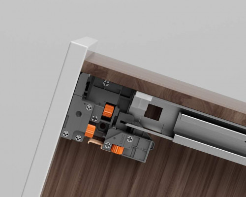Комплект направляющих Soft-Close скрытого монтажа DTC D-Motion, L=400мм, полного выдвижения с доводчиком, для ЛДСП 16 мм, с 3D регулировкой (2 направляющие + 2 фиксатора) 1 ком. Комплект направляющих Soft-Close скрытого монтажа DTC D-Motion, L=400мм, полного выдвижения с доводчиком, для ЛДСП 16 мм, с 3D регулировкой (2 направляющие + 2 фиксатора) 1 ком.