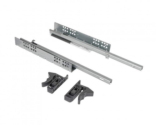 Комплект направляющих скрытого монтажа с фиксаторами Firmax Ecomotion L=250мм, частичного выдвижения с доводчиком, для ЛДСП 16мм 1 ком.