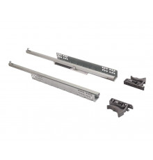 Комплект направляющих скрытого монтажа с фиксаторами Firmax One L=400мм, частичного выдвижения с доводчиком, 1 мм, для ЛДСП 16мм