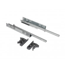 Комплект направляющих скрытого монтажа с фиксаторами Firmax Ecomotion L=400мм, частичного выдвижения с доводчиком, для ЛДСП 16мм 1 ком.