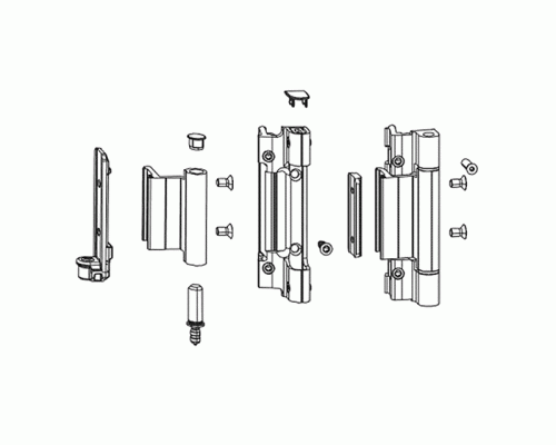 Комплект петель поворотных DF, клемма 1, V.02, 90/130кг, серебро R01.5, 728732 1 шт.