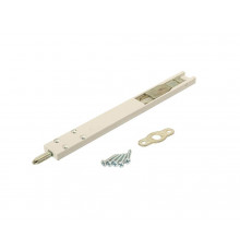 Комплект: шпингалет ELEMENTIS дверной накладной, ответная планка, саморезы, 220*22*8 мм, белый. RAL9016 1 шт.