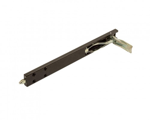 Комплект: шпингалет ELEMENTIS дверной накладной, ответная планка, саморезы, 220*22*8 мм, чёрный RAL9005 1 шт.